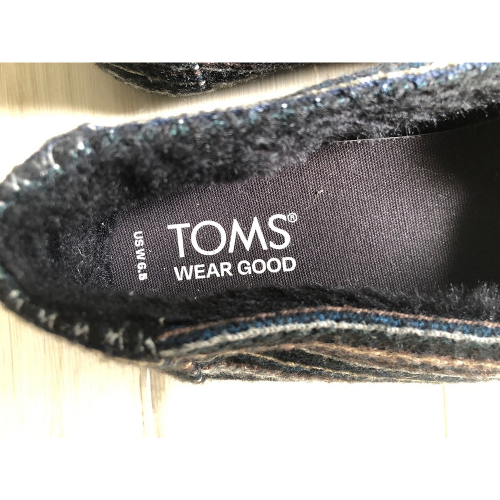 TOMS Women's Black Fur Casual Shoes Size 6.5 - Picture 2 of 5